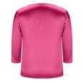 thumbnail image 6 of Tisuna Women'S Silk T-Shirts Solid Color 3/4 Sleeve Crew Neck Shirt Classic Fit Casual Fashion Ladies Business Party Summer Outfits Size Xxl, 6 of 9