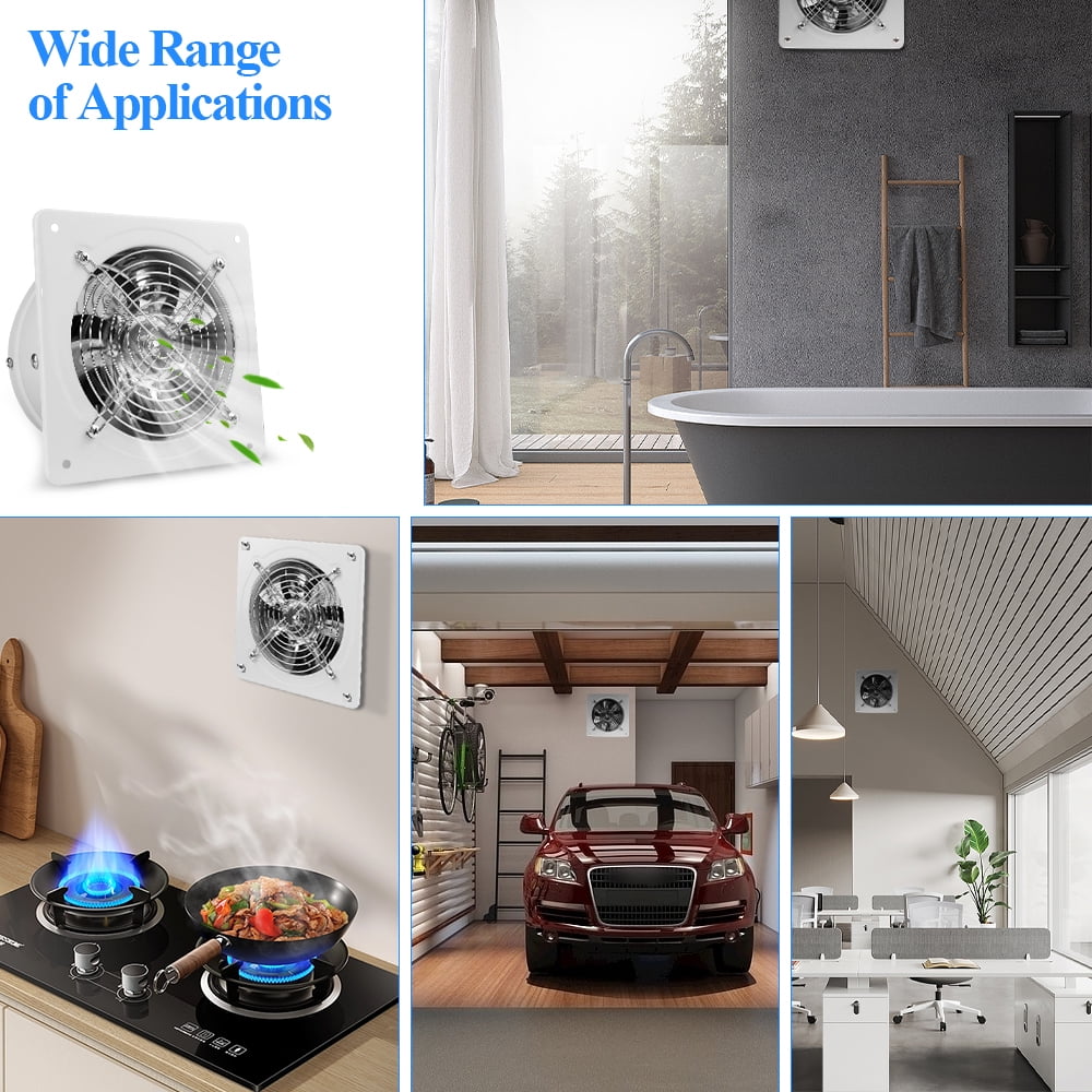 WiseWater Bathroom Exhaust Fan 140CFM 35 DB 6" Duct 7.6" Panel Extractor Fan, Ceiling&Wall Mounted Ventilation Fan For Bathroom, Laundry Room, Bedroom, Office