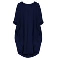 thumbnail image 2 of Women Casual Solid T Shirt Dress Summer Loose Dresses with Pocket Plus Size, 2 of 3