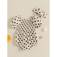 thumbnail image 6 of Baby Toddler Girls Summer Sweet Romper 3 6 12 18 Months Short Sleeve Off Shoulder Dot Print Romper with Headband, 6 of 9