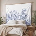 thumbnail image 3 of Blue Spring Floral Large Tapestry for Bedroom Wall Hanging Tapestry,Watercolor Botanical Summer Vintage Ceiling Backdrop Tapestries Poster Blanket Wall Decor for Teens Room Living Room 86" x 104", 3 of 8