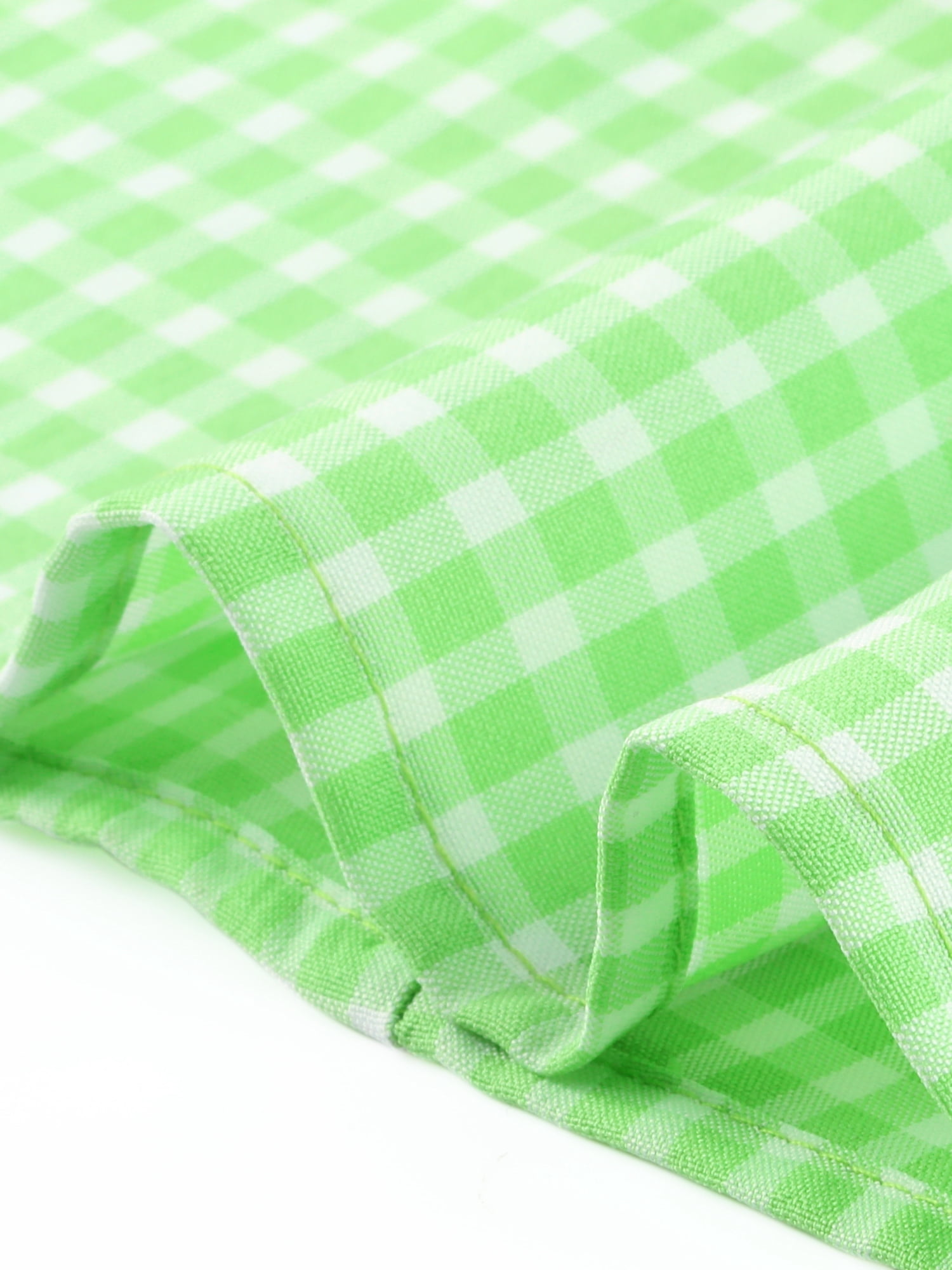 DARING DIVA Women's Plus Size Gingham Sweetheart Neck Ruffle Sleeve Blouse 3X Green