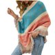 thumbnail image 3 of Capa para mujer, chal de color liso, cuello cálido, borla, capa de punto de color liso, blusa, capa para mujer, 3 of 3