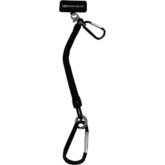 Drop Stop Mobile Phone Tether for Drop and Theft Protection - Universal Phone Lanyard with Carabiners for Secure Attachment - Black