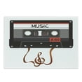 thumbnail image 1 of 70s Party Cutting Board, Broken Analogue Audio Cassette Music Playing Record Vintage Technology, Decorative Tempered Glass Cutting and Serving Board, Large Size, Orange Caramel White, by Ambesonne, 1 of 1