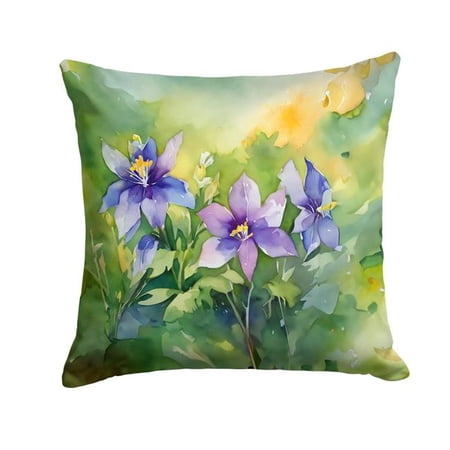 Carolines Treasures DAC1631PW1818 18 x 18 in. Colorado Rocky Mountain Columbine in Watercolor Throw Pillow