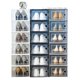 thumbnail image 5 of Seis cajas organizadoras transparentes y apilables con puertas frontales; duraderas, ideales para almacenar zapatillas deportivas y todo tipo de calzado en el hogar, 5 of 7