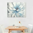 thumbnail image 2 of COMIO  Abstract Flower Canvas Wall Art: Elegant White Modern Floral Painting Contemporary Blue Silver Peony Picture Gray Nature Botanical Prints Gallery Artwork for Bedroom, 2 of 4