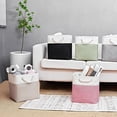 thumbnail image 4 of Cube Storage Bins, Collapsible Fabric Storage Cubes Bins, 11 Inch Cube Storage Bins with Handles, Foldable Storage Cubes (White/Beige, 6Pack), 4 of 15