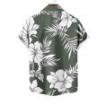 thumbnail image 5 of ZCFZJW Hawaiian Shirts for Men Big and Tall Regular Fit Casual Tropical Floral Pattern Print Summer Short Sleeve Button Down Graphic T-Shirts Tops with Pockets Army Green XXXXL, 5 of 5