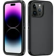 thumbnail image 1 of XUCP-pour Étui iPhone 14 Pro, Protection Robuste 3 Couches Antichoc Étui Rigide Anti-Poussière/chute Intégrale Durable Anti-Empreintes Digitales avec Protection de Port, Noir, 1 of 4