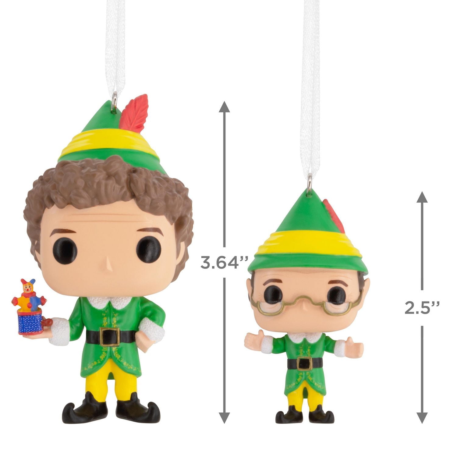 Hallmark Christmas Ornaments (Elf Buddy the Elf and Papa Elf Funko POP!), Set of 2
