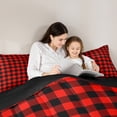 thumbnail image 3 of jejeloiu Geometric Plaid Full Size Comforter Sets,Modern Geometric Aesthetic Bedding Comforter Set,Red Black Bedding Sets For Girls,Microfiber Room Decoration Reversible,3 Pieces, 3 of 8