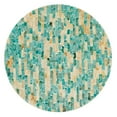 thumbnail image 3 of SAFAVIEH Presley Abstract Round Accent Table, Blue/Gold, 3 of 7