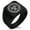 Black, variant on Stainless Steel Zombie Outbreak Response Team Geometric Pattern Biker Style Polished Ring