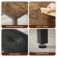 thumbnail image 5 of Miniyam 43" Dining Table Set for 4, 3-Piece Kitchen Table with 2 Upholstered PU Benches, Modern Space Saving & Heavy Duty Dinner Table Set with Metal Frame, Black, 5 of 7