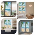 thumbnail image 7 of Summer Beach Window Privacy Film, Coastal Ocean Tropical Palm Trees Static Cling UV Sun Blocking Heat Control Window Tint Day and Night, Non-Adhesive One Way Windows Privacy Cover 17.7''x78.7'', 7 of 7