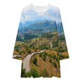 thumbnail image 2 of Winding Road through Mountains Loose Dress Evening Dress Summer Dresses for Women Luxury Dress Long Sleeved Dress, 2 of 4