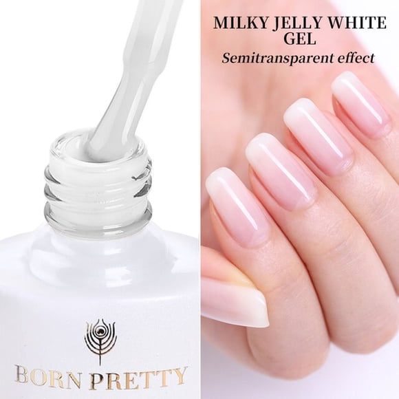 BORN PRETTY Milky Pink Quick Extension Gel Nail Polish Rubber Base Gel Camouflage Color Coat Semi Permanent Nails Art Gels 7ml
