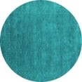 thumbnail image 1 of Ahgly Company Indoor Round Abstract Turquoise Blue Contemporary Area Rugs, 3' Round, 1 of 4