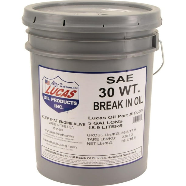 Lucas Oil 10630 SAE 30 Engine BreakIn Oil 5 Gal