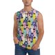 thumbnail image 1 of Balery Llamas Colorful Camisetas sin mangas para hombre, absorbe la humedad y protege contra el mal olor.-Small, 1 of 7