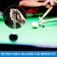 thumbnail image 5 of Retractable Billiards Pool Cue Stick Bridge with 3Pcs Removable Brass Bridge Head Billiard Table Pool Cue Accessories, 5 of 5