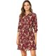 thumbnail image 1 of Vestido de camisa floral Allegra K borgoña M, 1 of 6