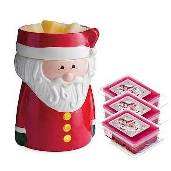 SANTA CLAUS Illumination Fragrance Warmer Gift Set with 3 Courtneys Wax Melts - CINNAMON-APPLE