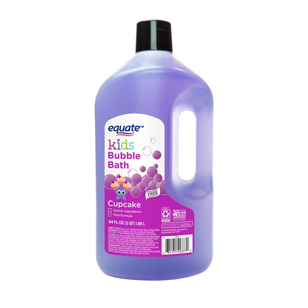 Equate Kids Bubble Bath, Cupcake, 64 fl oz