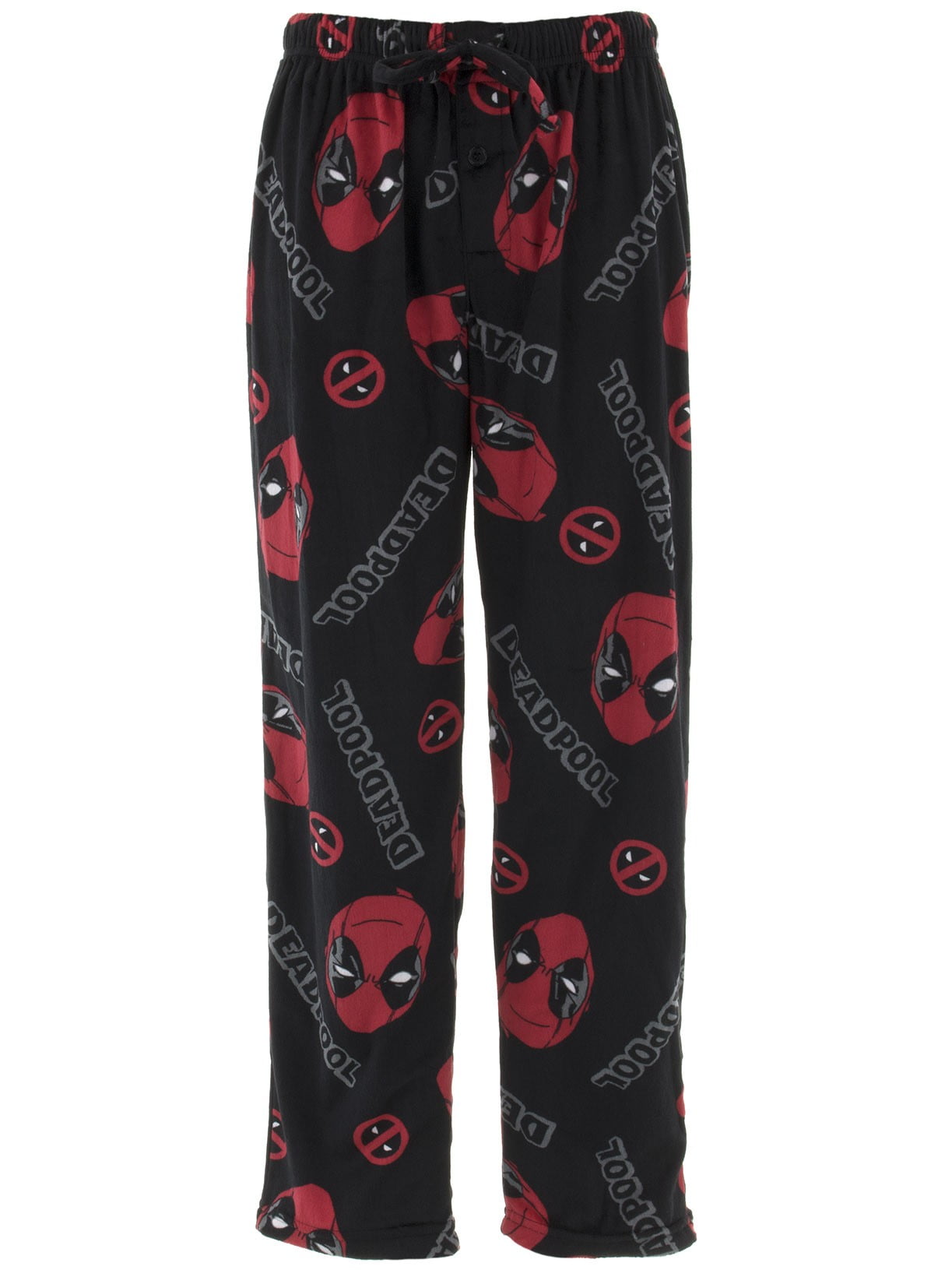 Mens Womens NEW Marvel Deadpool Black Pajama Lounge Sleep Pants Size S M L XL 