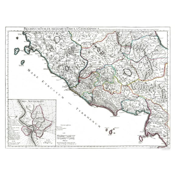Historic Map - Italy West - De L'isle 1731 - Vintage Wall Art