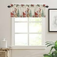 thumbnail image 7 of Christmas Cat Kitchen Curtains and Valances Set, Winter Snowflake Christmas Tree Poinsettia Rod Pocket Window Valance Window Curtain Panels for Living Room Bedroom Laundry, 27.5x36in, 3 Pieces, 7 of 7