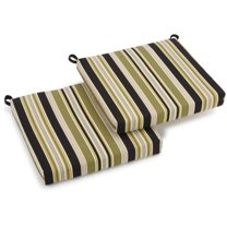 20-inch by 19-inch Spun Polyester Chair Cushion (Set of Two)-Color:Eastbay Onyx