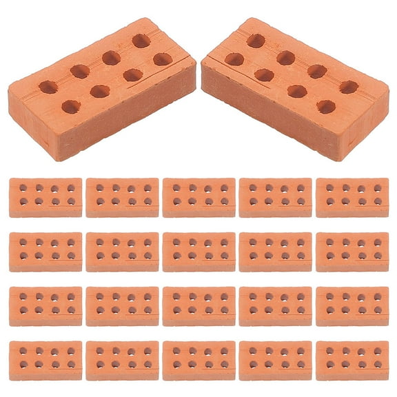 LOLIPPYY House Building Construction Toys Miniature Brick Models Light Brown Pottery Clay 25Pcs