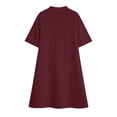 thumbnail image 7 of XUNKUSGA Summer Dresses for Women Casual Linen Cotton Mothers Day Dresses for Women Classic Solid Color V Neck Short Sleeves A Line Dress with Pockets,Red,M, 7 of 7