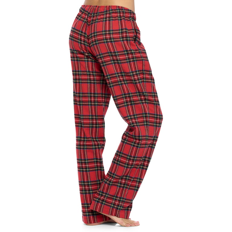 Soft and Comfy Womens Flannel Plaid Pajama Pants - Cotton Blend Lounge  Bottoms