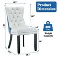 thumbnail image 3 of LegaHome Dining Room Chairs Set of 6, Modern Upholstered Velvet and PU Leather Dining Chair with Nailhead Trim&Solid Wood Legs, Tufted Button Padded Kitchen Dining Chairs Set, White&Light Blue, 3 of 10
