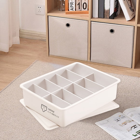 Underwear Storage Box Drawer Organizer, Usavan Space Saving Compartment Lid Panty Organizer, Multiple Slots Lightweight Fabric for Socks Underwear Small Clothing Items