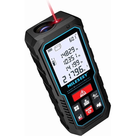 Lar Measure Device, 229ft Digital Tape with Upgrade Electronic Angle nsor, 2mm Accuracy, Area Measurement,Volume and Pythagoras, 2" LCD Backlit,Mute, Battery Included