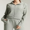 thumbnail image 2 of Women Waffle Workout Sports Jackets Solid Color Zip Yoga Track Hoodies, 2 of 5