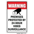 thumbnail image 1 of Surveillance Vidéo Signe Propriété Protected Alerte de Sécurité 24 Heures Intérieur / Extérieur 17 "de Haut Signe de Sécurité Signe d'Avertissement, Bureau, Entreprise SignMission, 1 of 1