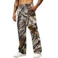 thumbnail image 2 of LTTVQM Mens Loose Fit Camo Trousers Soft Wild Realtree Leaf Camo All Over Tree Print Loose Fit Outdoor Fishing Wide Leg Trousers Gray XL, 2 of 7