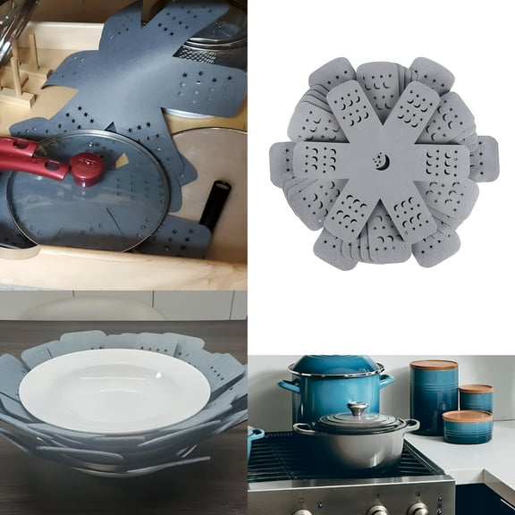 ACDANC Silicone Placemat Pan Protectors Set-Heavy Duty Non-Slip Cookware Separators for Stacking Pots,Pans & Dishes,Scratch Protection for Nonstick & Ceramic,Space Saving Kitchen Organizer