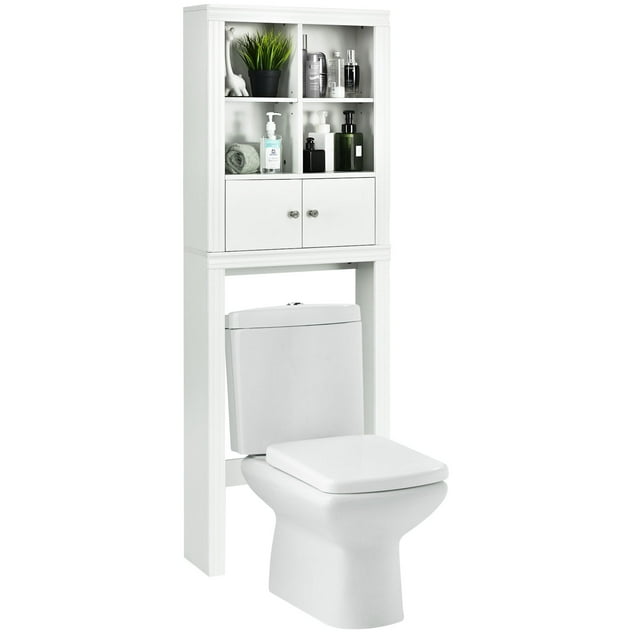 Patiojoy Over the Toilet Storage Rack Bathroom Space Saver Cabinet with 4 Open Cubes