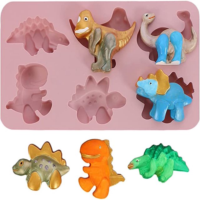 Molde de silicona 3D para pasteles, moldes con formas específicas, postres, magdalenas y magdalenas, moldes para hornear dinosaurios para niños TUNC Sencillez
