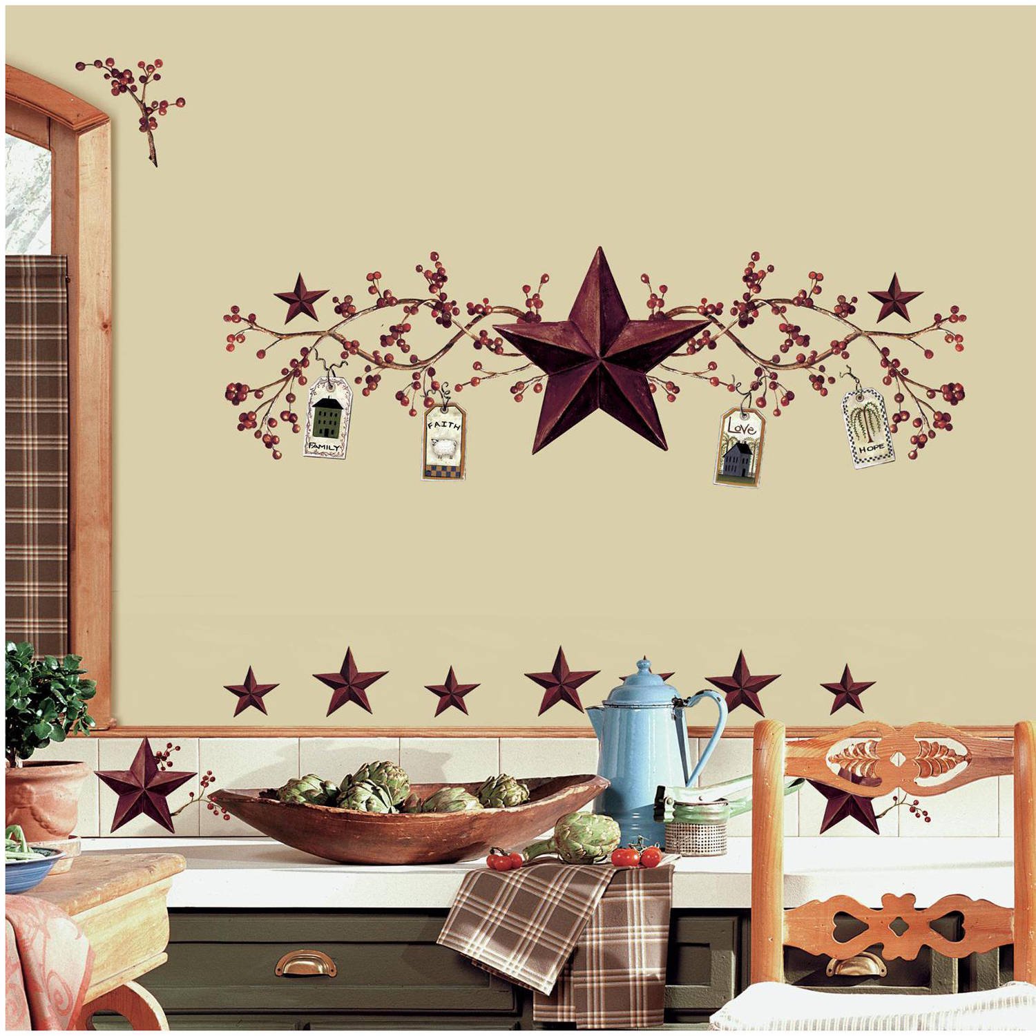 Country Stars Berries Peel Stick Wall Decals Walmart Canada