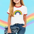 thumbnail image 3 of Mgmyaa Girl's Printed T-Shirts Casual Round Neck Short Sleeved Shirt Kid's Summer Casual Pullover T-shirt Graphic Tees for Kids, 3 of 3