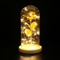 thumbnail image 4 of de cristal LED rosa sobre base de madera San Valentín dorado Zulema Lámparas de base de madera de cúpula, 4 of 8