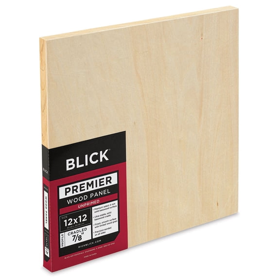 Blick Premier Wood Panel - 12" x 12", 7/8" Traditional Profile, Cradled